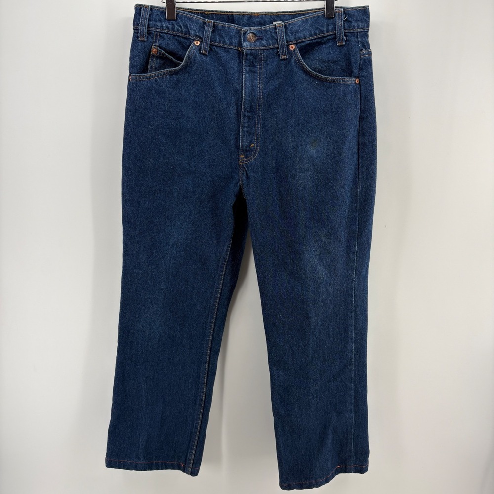 Vintage Levis 517 Jeans W35 L34 Orange Tab Bootcut Denim Made USA Western